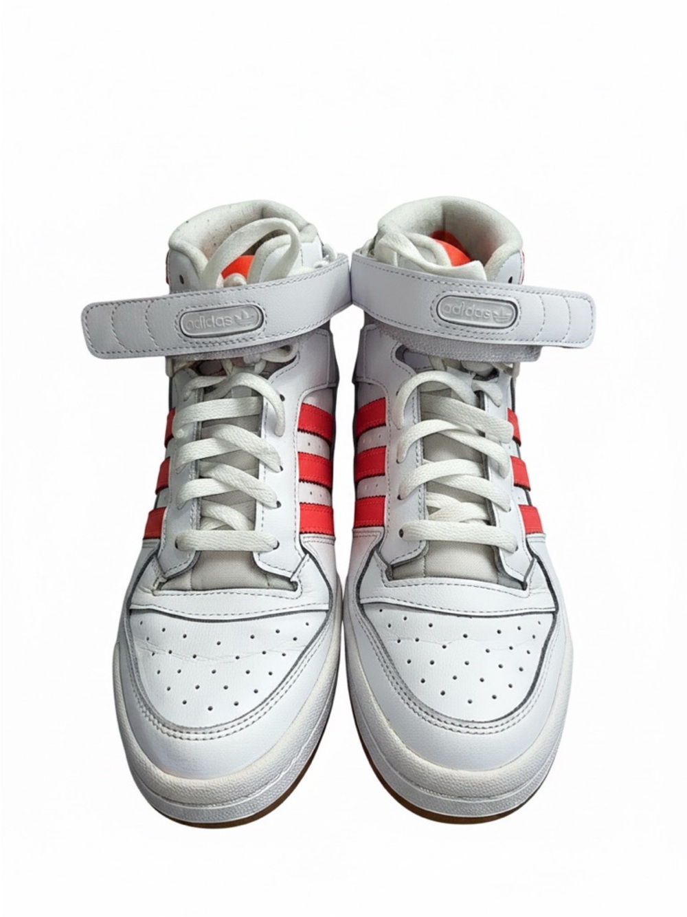 Adidas  High-Top Sneakers in White Coral Stripes